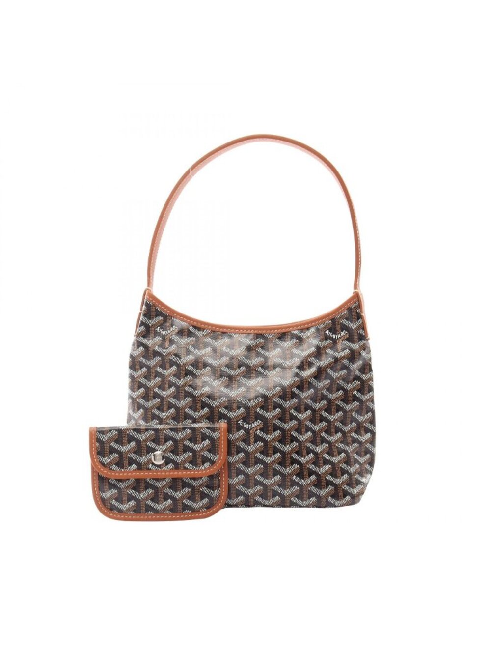 Goyard Handbag Boheme Mini Hobo Brown Black White Leather